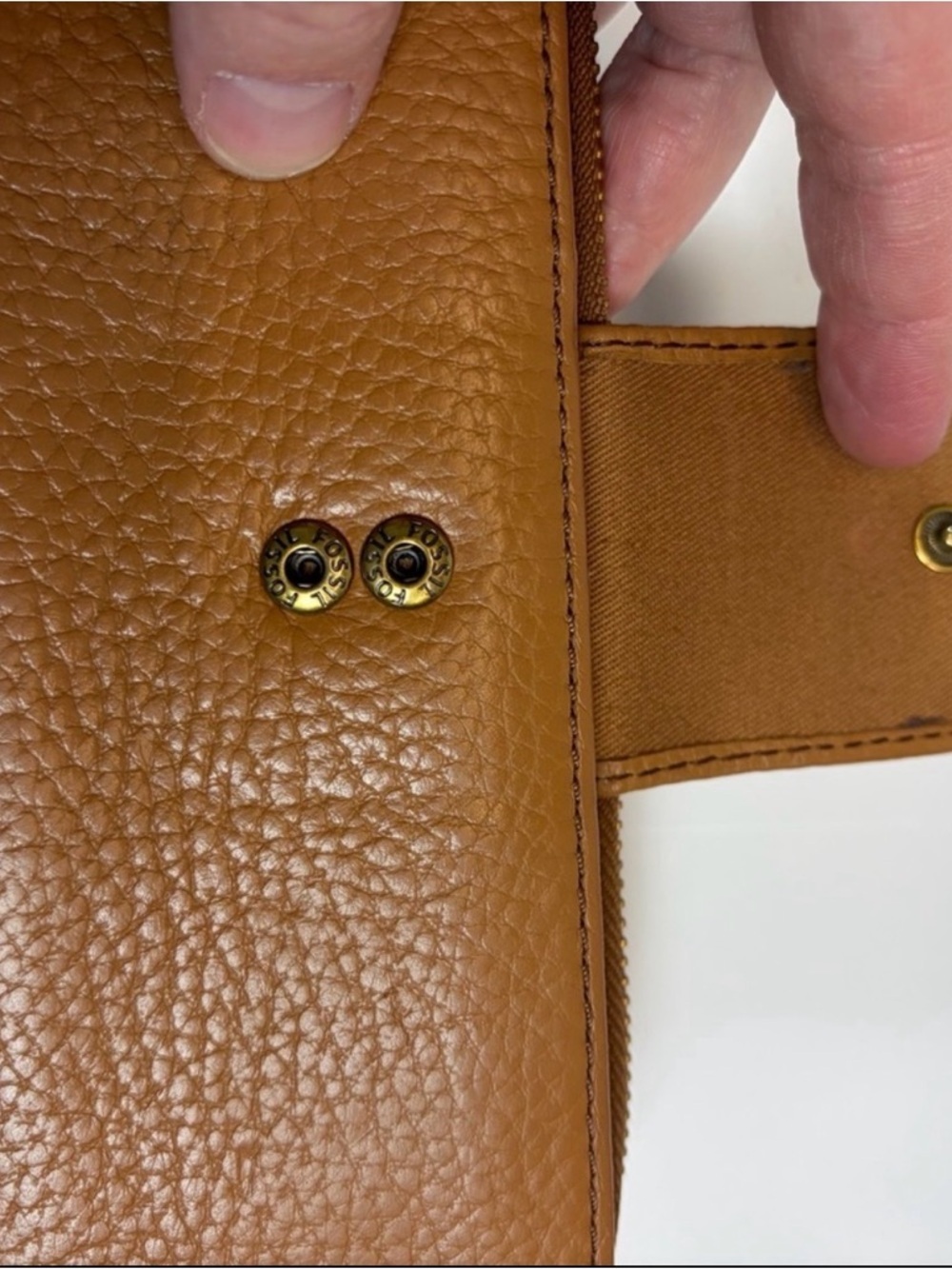 Fossil Brown Leather Zip Around Clutch Wallet Organizer - Picture 6 of 8